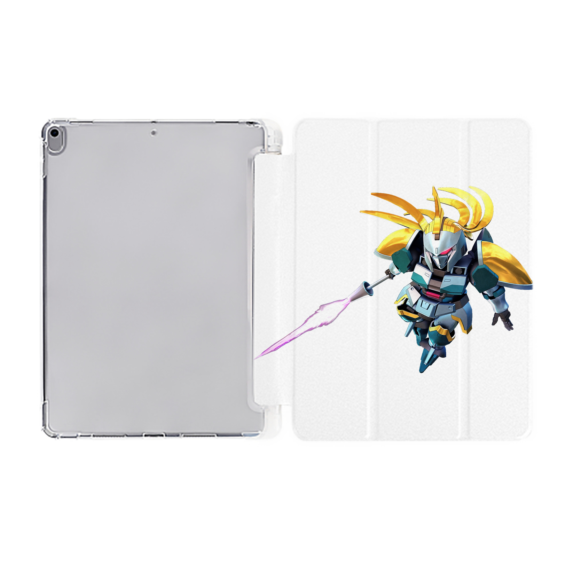 （画像用） 機動戦士ガンダム Mobile Suit Gundam IPad ケース ペン収納付き 三つ折りスタンド PUレザー×シリコン 対応機種9.5/10.5/10.9インチ